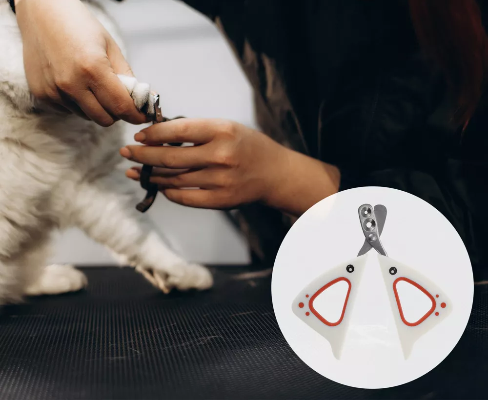 Cortauñas para mascotas con mango de doble orificio